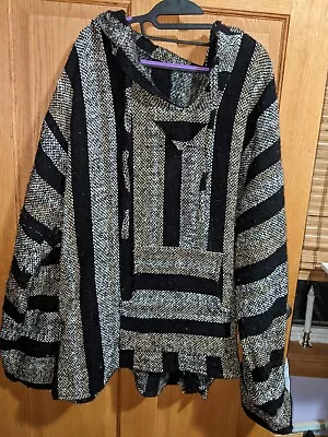 Baja Poncho Hoodie Sweatshirt Adult Large Male Mexican • $19.95