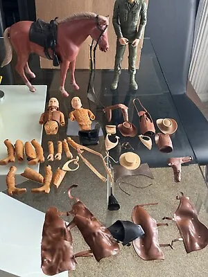 VINTAGE MARX ‘JOHNNY WEST’ Figures + HORSE + CLOTHES+EXTRAS Lot • $48