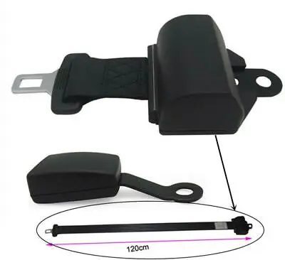 Retractable 2 Point Seat Belt Car Safety Belt Strap Buckle Latch Kit Universal • $31.52