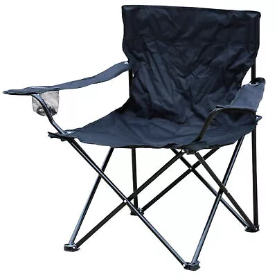 Folding Camping Chair Picnic Garden Directors Outdoor Cup Holder Foldable Chair • £15.95