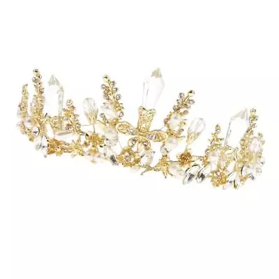 Crystal Tiara Crowns Hair Jewelry Rhinestone Wedding Pageant Bridal Decor • £8.09
