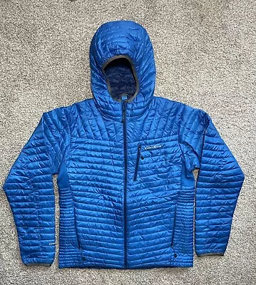 Eddie Bauer First Ascent Storm Goose Down 800 Puffer Jacket Hooded Blue Mens M  • $109