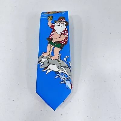 Holiday Traditions Mens Office Party Christmas Tie Blue Drinking Vacation Island • $6.10