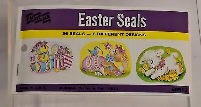 Eureka Easter 36 Seals Stickers Nip 6 Designs Vtg #85513 • $5