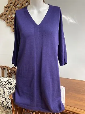 Eileen Fisher Deep Blue/purple Soft Merino Wool Tunic Sweater/dress XS New • $34.99