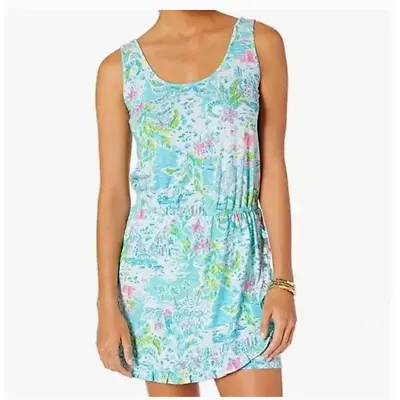 LILLY PULITZER Analee Tropical Ruffle Romper What A Lovely Place Multi Women's S • $47.18