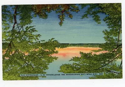 Vintage Postcard Adirondacks View From Lake Brantingham NY Linen Unposted • $5.62