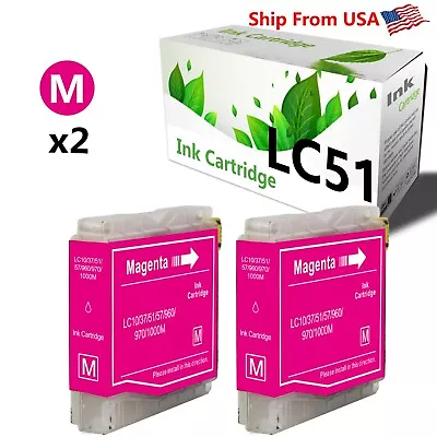 (2PKMagenta) LC 51 LC51 Ink Cartridge For DCP-130C 135C MFC-240C Printer • $8.99