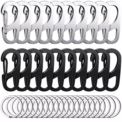 Mini Carabiner Clip Snap Hooks For Keychains Backpack Bottles Camping 40 Pack • $12.32