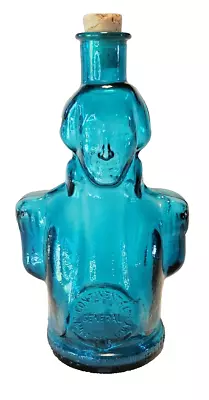 VTG Cobalt Blue Wheaton Glass Army Gen. George Washington Figural Bitters Bottle • $10