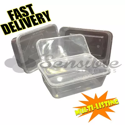 High Quality Food Plastic Containers Microwave Freezer Safe Takeaway *all Sizes* • £7.65