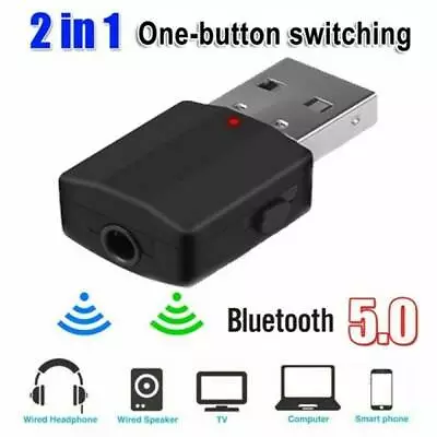 USB Bluetooth 5.0 Audio Adapter Transmitter Receiver For TV/PC Car AUX Speaker ! • $2.56