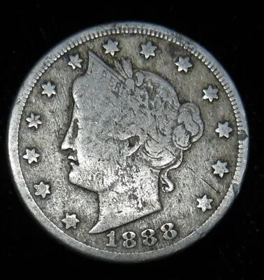 $7.51 • Buy 1888 Liberty V Nickel, VG Detail 