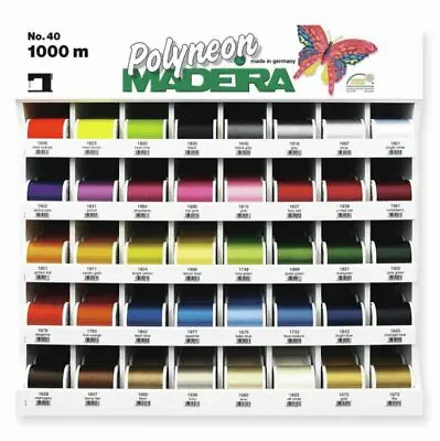 £5.99 • Buy Madeira 1000m No;40 Spool Polyneon Machine Embroidery Thread For Brother Janome 