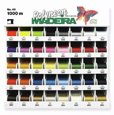 Madeira 1000m No;40 Spool Polyneon Machine Embroidery Thread For Brother Janome  • £5.99