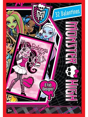 Monster High 32 Pack Of Valentines Day Cards • $10.98