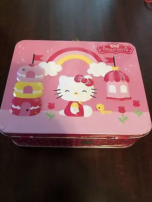 $12 • Buy Hello Kitty Pink Mini Tin Lunch Box Sanrio Cake House & Rainbow 2013