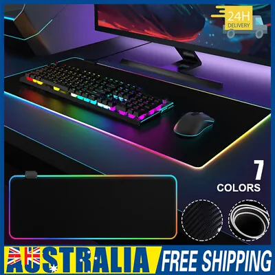 $17.99 • Buy LED Gaming Mouse Pad Large RGB Extended Mousepad Keyboard Desk Anti-slip Mat OZ