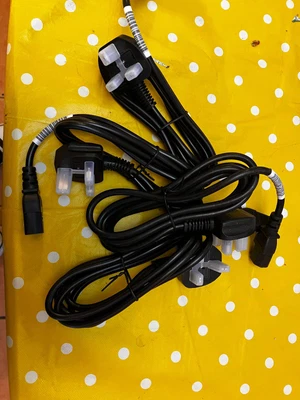 £7.50 • Buy LOT OF 4 Kettle Lead Cable UK Mains Plug To IEC C13 Cable 4 Printer -