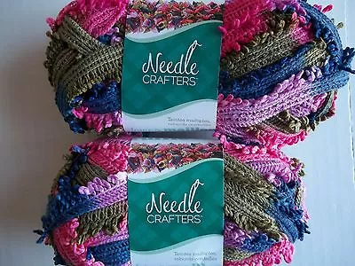 Needle Crafters Wide Mesh Ruffle Fringe Yarn Bumbleberry Lot Of 2 (1.75 Oz Ea) • $14.99