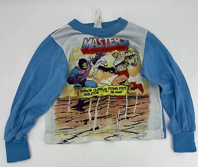 80s Sears Masters Of The Universe HeMan Skeletor Kid Long Sleeve Polyester Shirt • $49.99