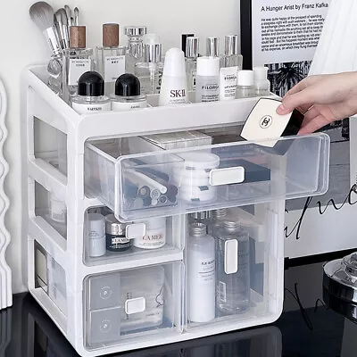 Large Beauty Cosmetic Box Make Up Display Storage Drawers Organizer Grid Holder • £11.95