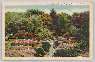 Postcard Water Falls At Honor Heights Muskogee Oklahoma • $3.55