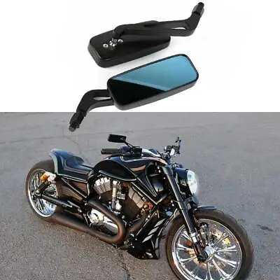 Rectangle Motorcycle Mirrors For Harley Cruiser Bobber Chopper Softail Sportster • $31.99