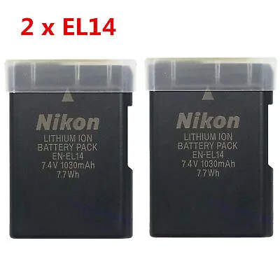 2xNew Nikon EN-EL14 Battery For D3100/D3200/D5100/D5200/D5300/P7000/P7100 Camera • $33.80