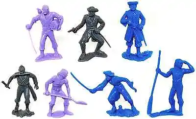 Marx Recast Pirates - 25 In 7 Poses - Unpainted 60mm Soft Plastic Colors Vary • $12.95