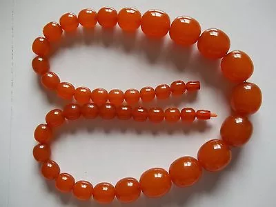 Vintage Baltic/Latvian Pressed Amber Bead Necklace 130 Grams 29 Inches Long • $149.99