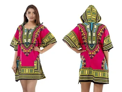 Unisex Mens Women African Dashiki Hoodie Shirts Kaftan Tradictional Ethnic Tops • £26.46