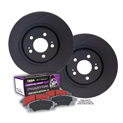 DIMPL SLOT REAR BRAKE ROTORS + PADS For Commodore VF SSV Redline *Brembo 360mm* • $456.55