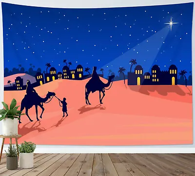 $14.99 • Buy Jesus Christ Tapestry Star Of Bethlehem Nativity Wall Hanging Bedspread Cover