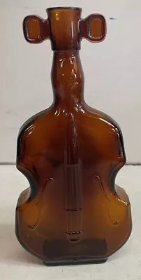 Vintage Brown Glass Violin BottleCello Bottle Brown Amber Music #7 • $18.50