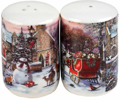 £9.99 • Buy Christmas Salt & Pepper Novelty Cruet Set - Santa Sleigh And Reindeer