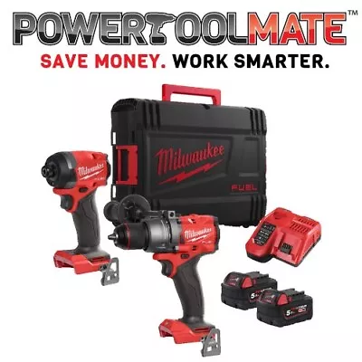 £419.99 • Buy Milwaukee M18FPP2A3-502X Fuel M18FPD3 Combi & M18FID3 Impact Twin Kit 4th GEN