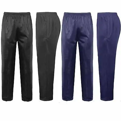 Mens Tracksuit Bottoms Silky Joggers Jogging Plain Sports Pants Trousers S-3XL • £13.99