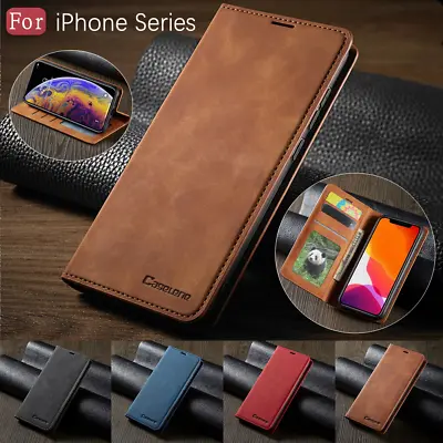 Shockproof Wallet Case For IPhone 14 13 Pro Max 12 11 XR 7 8 15 SE Leather Flip • £4.29