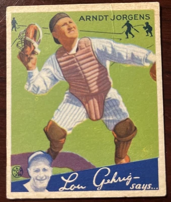 $19.95 • Buy 1934 Goudey #72 Arndt Jorgens High Number Rookie Card VG+ (JD-03-34)