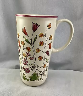 Longaberger Pottery Vitrified Coffee Mug Tall Wildflower Vines • $14.99