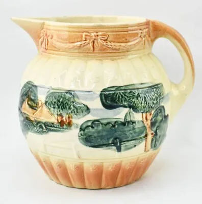 Ceramic Majolica Landscape Water Pitcher • $50