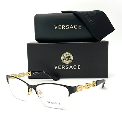 VERSACE VE1270 1433 Black Gold / Demo Lens 54mm Eyeglasses • $115.95