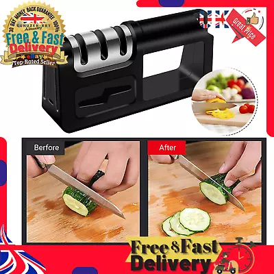 £9.44 • Buy 4 Stage Handheld Senzu  Sharpener Kitchen Ceramic Stone Tungsten Carbide UK