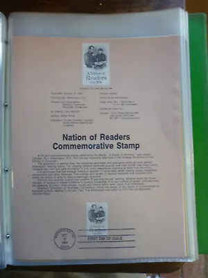 1984 Usa Nation Of Readers Fdi Souvenir Stamp Sheet • $4