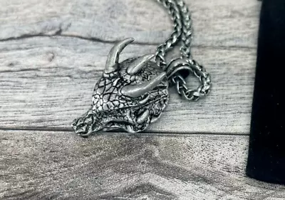 DA Vintage Mens Punk Dragon Head Pendant Necklace W/ Stainless Steel Chain • $8