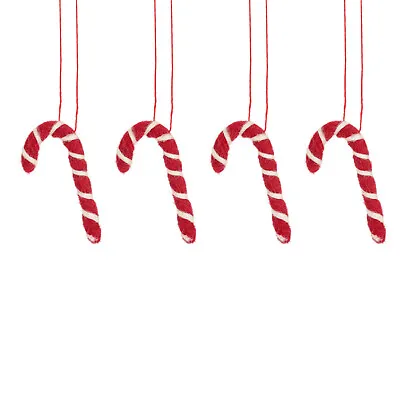 Sass & Belle Mini Felt Red Candy Cane Hanging Decoration Christmas Tree Xmas X4 • £6.99