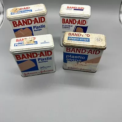 Vintage Band-Aid Tin Boxes Hinged Lids Lot Of 4 • $18