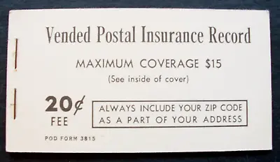 Q12 Postal Insurance Stamps Domestic Vended Postal Insurance Record POD Fm 3815 • $2.25