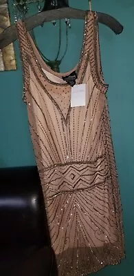 Vintage 1920s Style Beaded Sequin Art Deco Flapper Gatsby Dress Med  New W/ Tags • $29.99